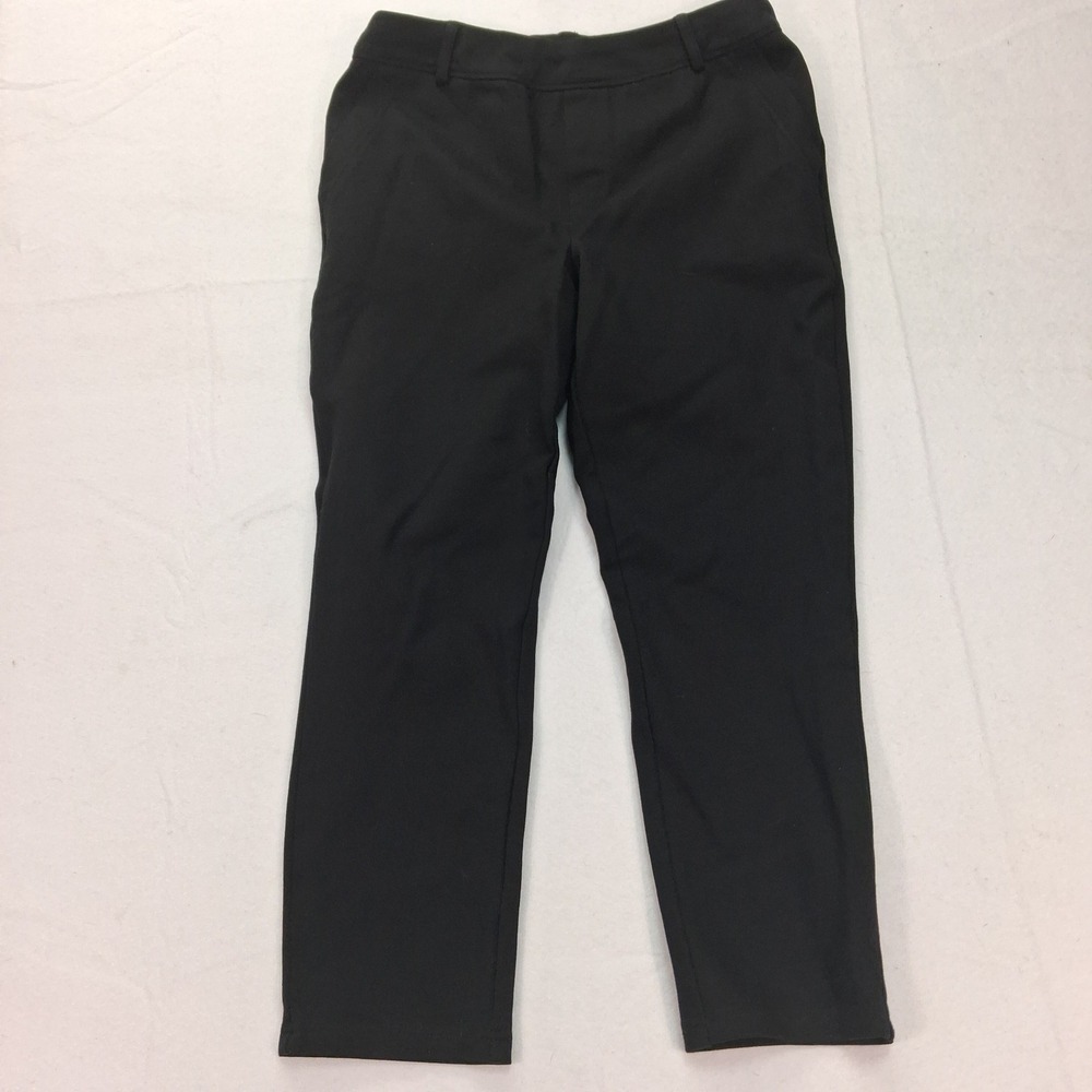 Nicole Miller Pants Womens Medium Black Stretch Straight Leg Trousers EUC